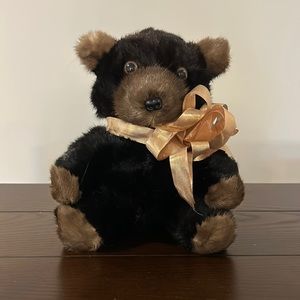 Vintage Genuine Mink Fur Teddy Bear Stuffed Animal